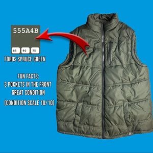 Large Green Puffer Vest